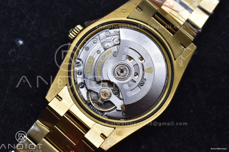 Roman QF on Marker V5 SportInspired DayDate Grey Weight) President vr3255 904L 700 with Steel Bracelet Best 36 Edition (Gain Dial YG 1228